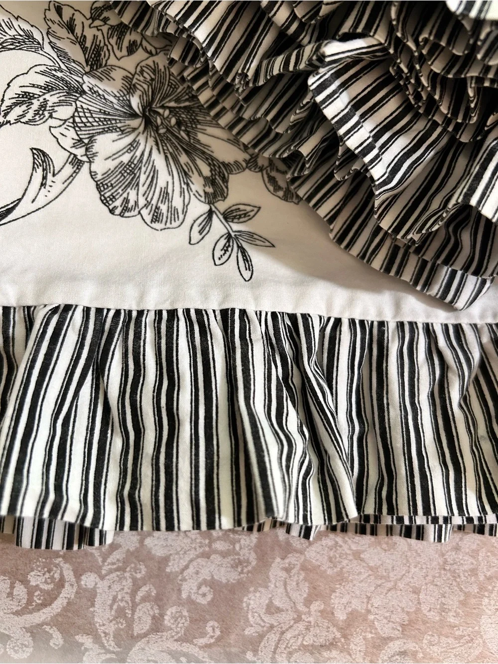 J. C. Penney Home ~Toile Floral 21” x 78” Rod Pocket Valances / Set of 2